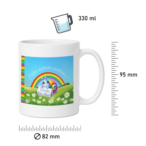 Tasse »Danke. Wir ziehen weiter.«