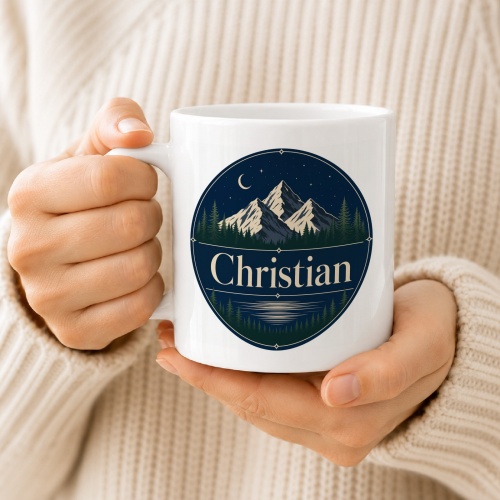 Tasse »Christian – Berge & Nachtwald«