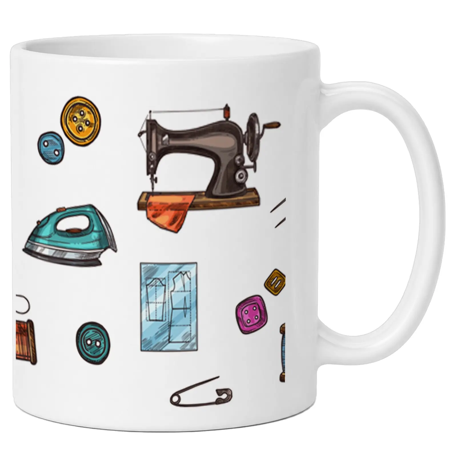 Tasse »Nähmaschine & Nähzubehör« – Geschenk für Nähliebhaber