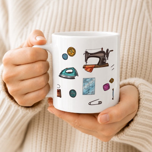 Tasse »Nähmaschine & Nähzubehör«