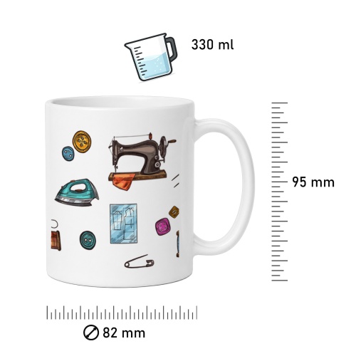 Tasse »Nähmaschine & Nähzubehör«
