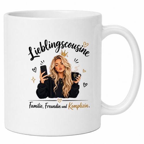 Tasse »Lieblingscousine – Familie, Freundin,...