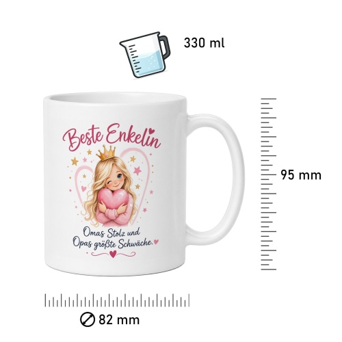 Tasse »Beste Enkelin – Omas Stolz, Opas Schwäche«