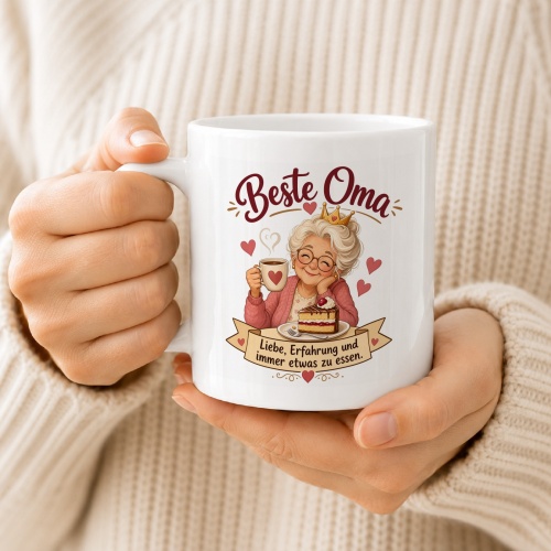 Tasse »Beste Oma – Liebe, Erfahrung und immer etwas zu essen«