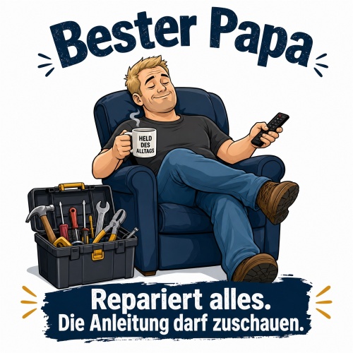 Tasse »Bester Papa – Repariert alles«