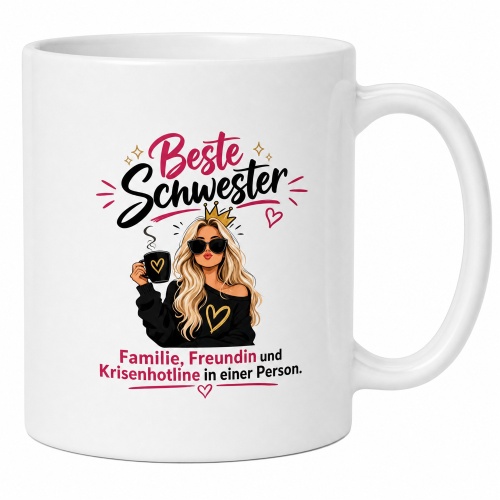 Tasse »Beste Schwester – Familie, Freundin,...