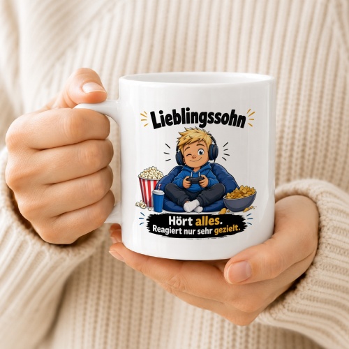 Tasse »Lieblingssohn – Hört alles. Reagiert nur gezielt.«