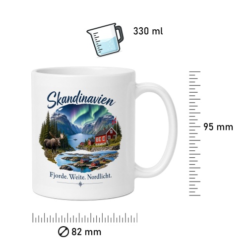 Tasse »Skandinavien – Fjorde. Weite. Nordlicht.«