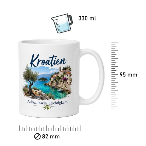 Tasse »Kroatien – Adria. Inseln. Leichtigkeit.«