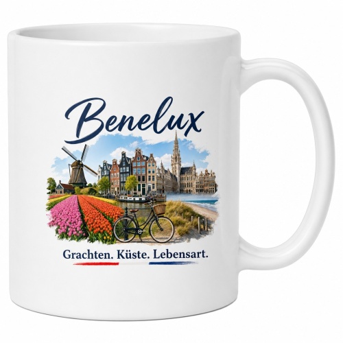 Tasse »Benelux – Grachten. Küste....
