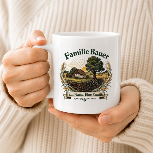 Tasse »Familie Bauer – Ein Name. Eine Familie.«