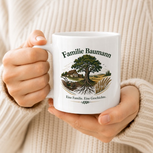 Tasse »Familie Baumann – Eine Familie. Eine Geschichte.«