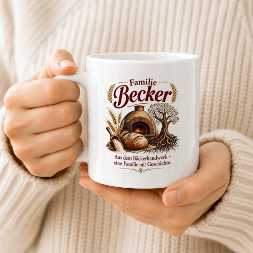 Tasse »Familie Becker – Bäckerhandwerk«