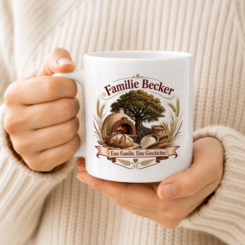 Tasse »Familie Becker – Eine Familie. Eine Geschichte.«
