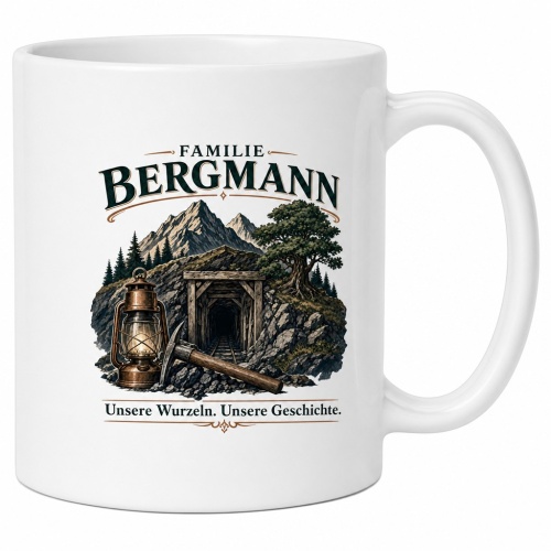 Tasse »Familie Bergmann – Unsere Wurzeln«