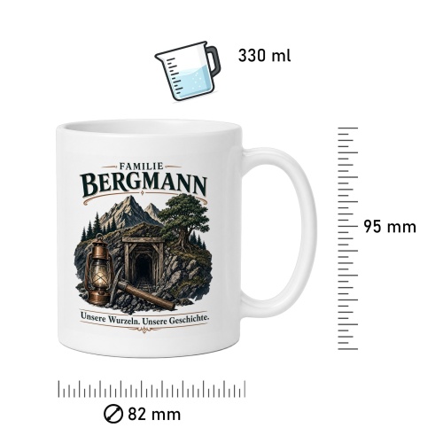 Tasse »Familie Bergmann – Unsere Wurzeln«