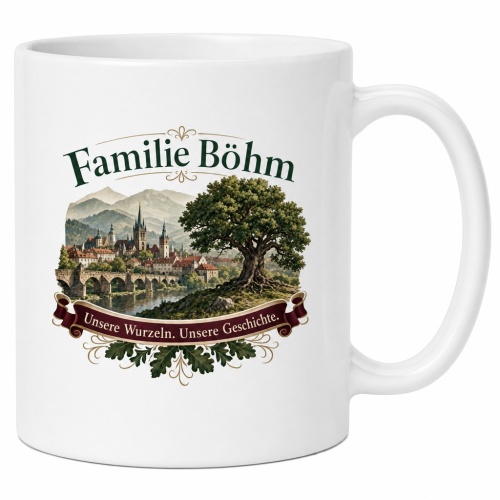 Tasse »Familie Böhm – Unsere Wurzeln....