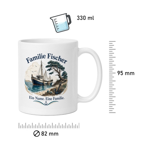 Tasse »Familie Fischer – Ein Name. Eine Familie.«