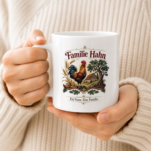 Tasse »Familie Hahn – Ein Name. Eine Familie.«