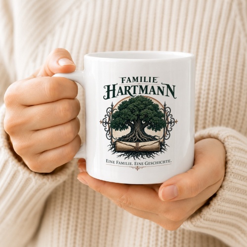 Tasse »Familie Hartmann – Eine Familie. Eine Geschichte.«