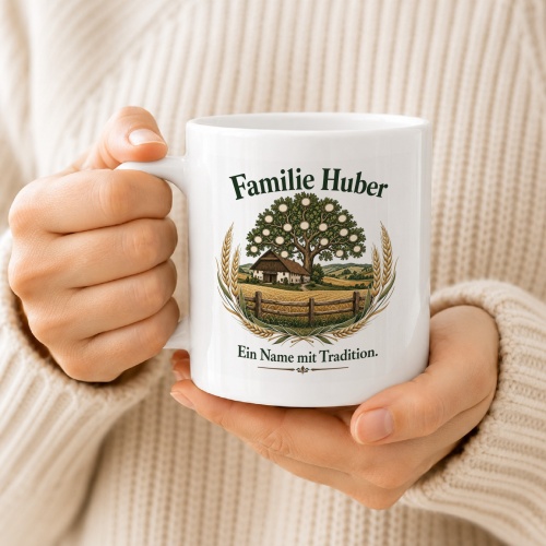 Tasse »Familie Huber – Ein Name mit Tradition«