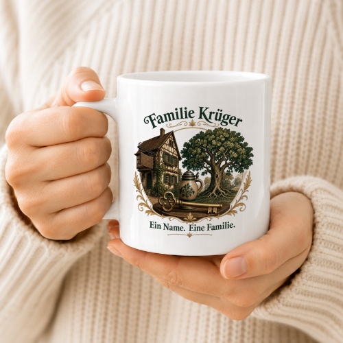 Tasse »Familie Krüger – Ein Name. Eine Familie.«