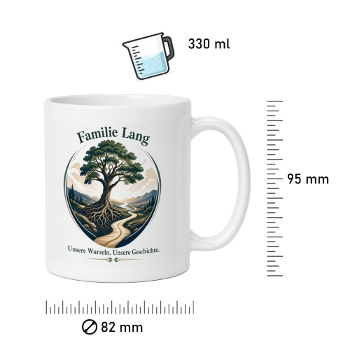 Tasse »Familie Lang – Unsere Wurzeln. Unsere Geschichte.«