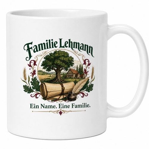 Tasse »Familie Lehmann – Ein Name. Eine...