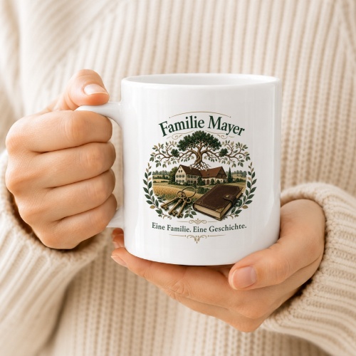 Tasse »Familie Mayer – Eine Familie. Eine Geschichte.«