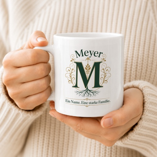 Tasse »Meyer – Ein Name. Eine starke Familie.«