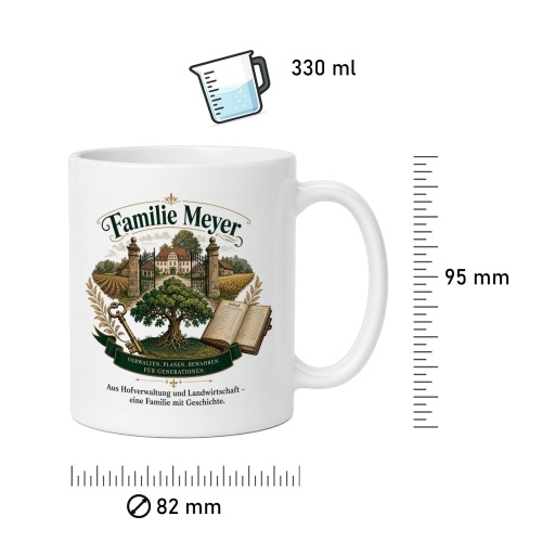 Tasse »Familie Meyer – Verwalten. Planen. Bewahren.«