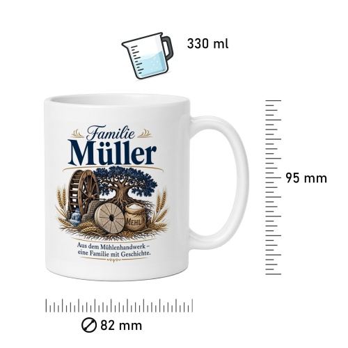 Tasse »Familie Müller – Mühlenhandwerk«