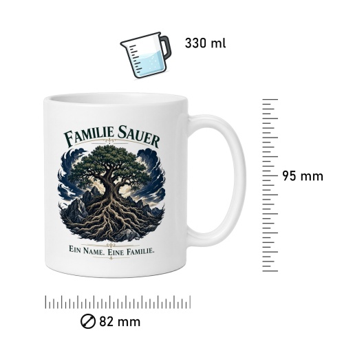 Tasse »Familie Sauer – Ein Name. Eine Familie.«