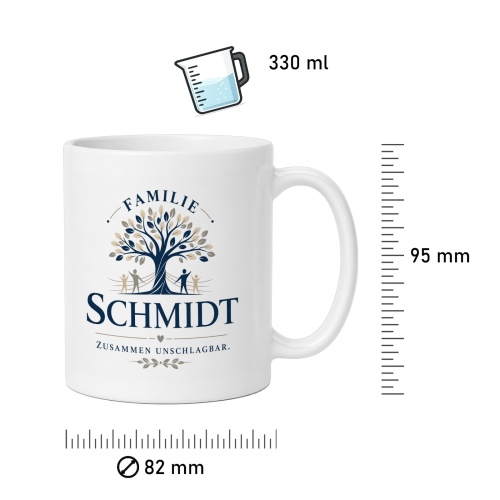 Tasse »Familie Schmidt – Zusammen unschlagbar«