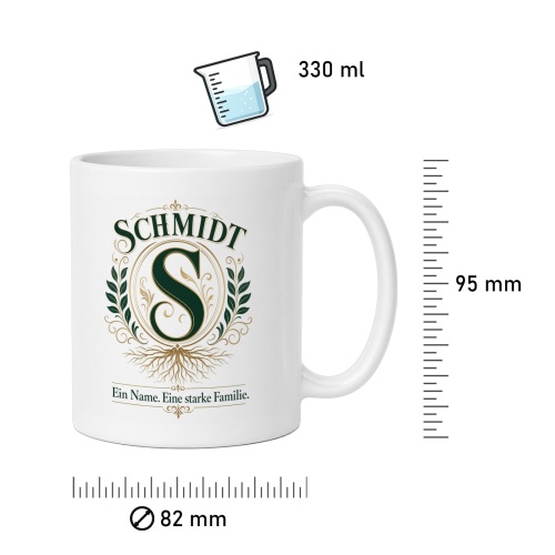Tasse »Schmidt – Ein Name. Eine starke Familie.«