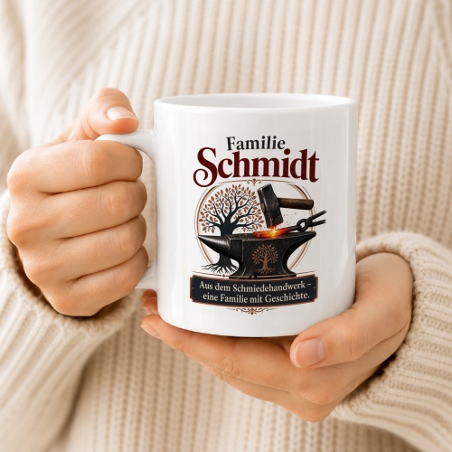 Tasse »Familie Schmidt – Schmiedetradition«