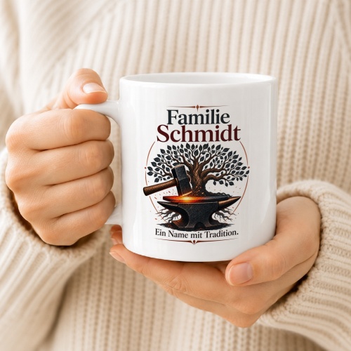Tasse »Familie Schmidt – Ein Name mit Tradition«