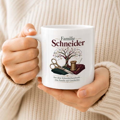 Tasse »Familie Schneider – eine Familie mit Geschichte«