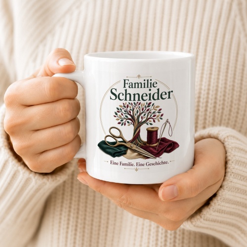 Tasse »Familie Schneider – Eine Familie. Eine Geschichte.«