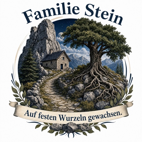 Tasse »Familie Stein – Auf festen Wurzeln...