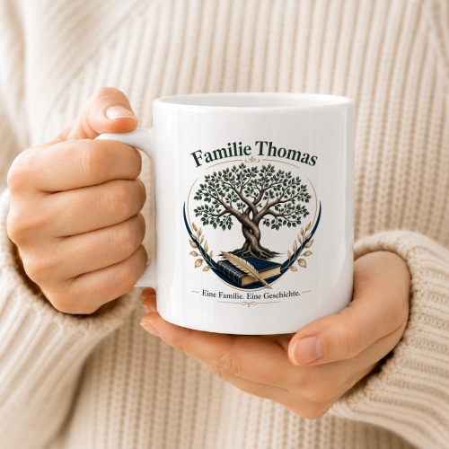 Tasse »Familie Thomas – Eine Familie. Eine Geschichte.«