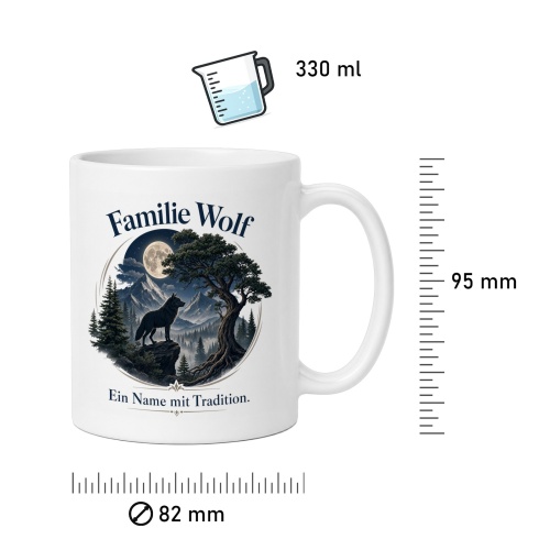 Tasse »Familie Wolf – Ein Name mit Tradition«