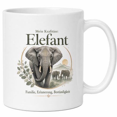 Tasse »Mein Krafttier: Elefant«