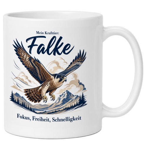 Tasse »Mein Krafttier: Falke – Fokus,...