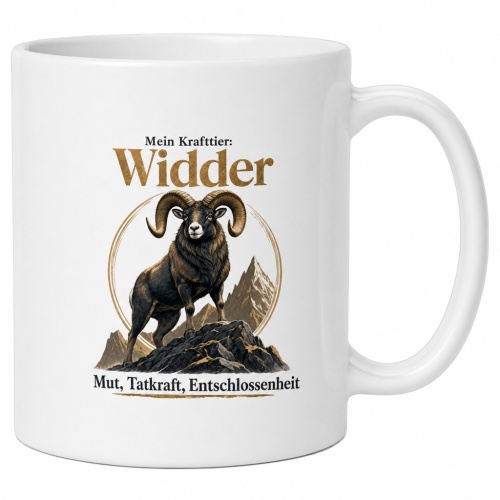 Tasse »Mein Krafttier: Widder – Mut,...