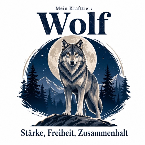 Tasse »Mein Krafttier: Wolf – Stärke,...