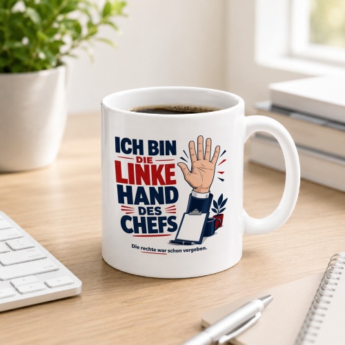 Tasse »Ich bin die linke Hand des Chefs«