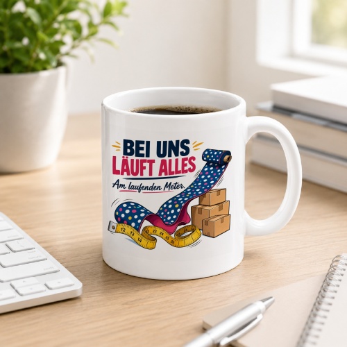 Tasse »Bei uns läuft alles am laufenden...