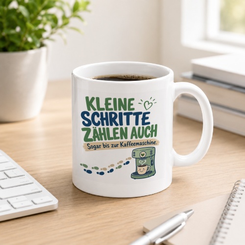 Tasse »Kleine Schritte zählen auch«