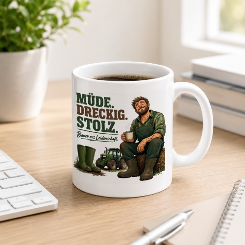Tasse »Müde. Dreckig. Stolz. Bauer aus...